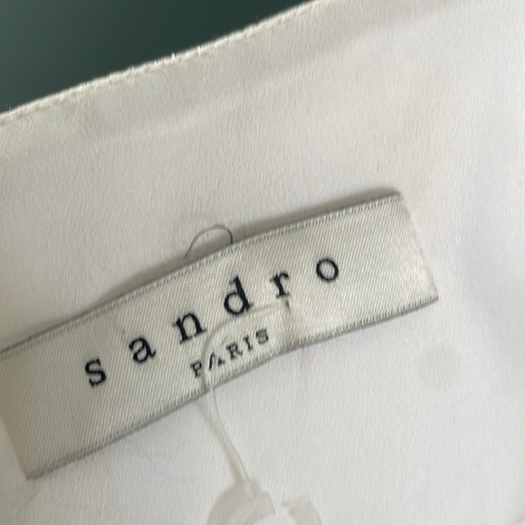 Sandro Renza Cut Out silver Metallic Dress - Picture 2 of 4